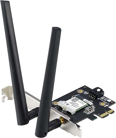 Asus (PCE-AXE5400) AXE5400 Wi-Fi 6E Tri-Band PCI Express Adapter, Bluetooth 5.2, OFDMA & MU-MIMO