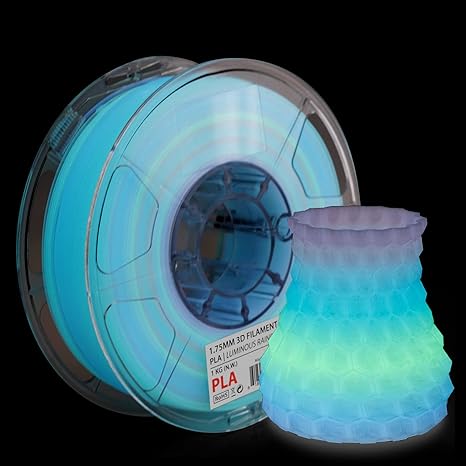 INLAND Micro Center PLA  3D Printing Filament 1.75mm - Glow in The Dark Rainbow PLA Plus 3D Printer Filament - PLA Pro Dimensional Accuracy  /- 0.03 mm - 1 kg Cardboard Spool (2.2 lbs)