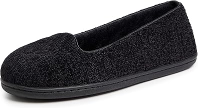 Dearfoams Women's Cozy Memory Foam Indoor Rebecca Closed Back House Ballet Slipper with Wide Widths
