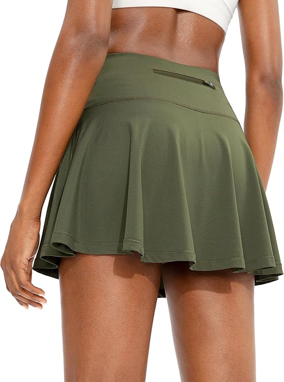 SANTINY Pleated Tennis Skirt for Women with 4 Pockets Women's High Waisted Athletic Golf Skorts Skirts for Running Casual