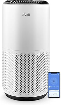 LEVOIT Air Purifiers for Home Large Room Up to 1980 Ft² in 1 Hr With Air Quality Monitor, HEPA Sleep Mode, Auto Mode, Smart WiFi, 3-in-1 Filter Captures Pet Allergies, Smoke, Dust, Core 400S-P, White