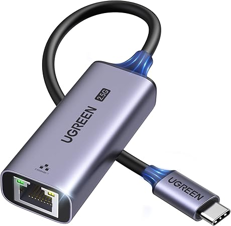 UGREEN USB C to Ethernet Adapter 2.5G, Ethernet Adapter for Laptop, Aluminum, Type C (Thunderbolt 4/3 Compatible) to RJ45 Network Internet, Compatible for NAS, MacBook Air/Pro, XPS, iPhone 15 Pro/Max