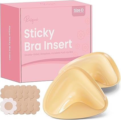 Double Sided Sticky Bra Inserts Reusable | Push Up Lift Self-Adhesive Pads for Strapless, Bikini, Swimsuit, and Sports Bras | Comfortable, Invisible Support for a Natural Look | Long-Lasting