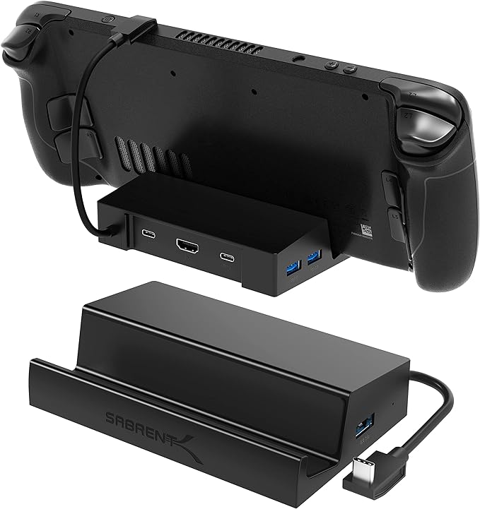 SABRENT 6-Port Docking Station for Steam Deck and ROG Ally USB C Devices with 95W PD3.0 port, HDMI 2.0 4K/60Hz, 3 USB-A Ports, USB-C Port [DS-SD6P]