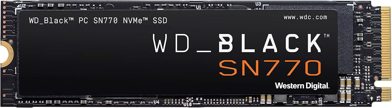 WD_BLACK 1TB SN770 NVMe Internal Gaming SSD Solid State Drive - Gen4 PCIe, M.2 2280, Up to 5,150 MB/s - WDS100T3X0E