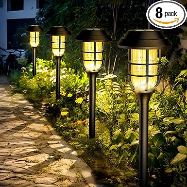 SOLPEX Solar Lights Outdoor Waterproof, Solar Garden Lights,Pathway Lights Solar Powered,Landscape Lighting,Outdoor Lights for Yard, Garden, Pathway, Patio, Walkway, Driveway, 8 Pack(Warm White)