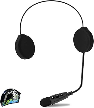 EJEAS E1  Motorcycle Helmet Bluetooth Headset, Bluetooth 5.1 Helmet Speaker with Auto Answering Call and Noise Reduction Function, Motorcycle Helmet Headphone Can Connect 2 Mobile Phones