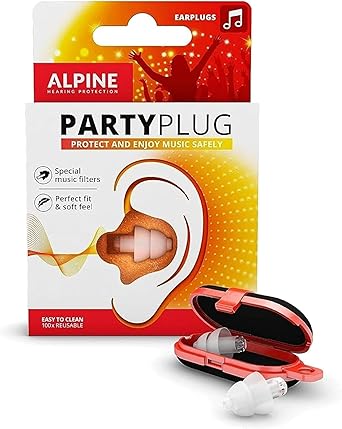 Alpine PartyPlug Concert Ear Plugs - Noise Reduction Ear Plugs for Party, Concert, Festival and Music - Reusable Earplugs