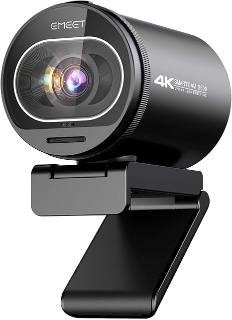EMEET S600 4K Webcam for Streaming - Sony 1/2.5'' Sensor, PDAF Autofocus, 1080P@60FPS, 2 Noise Reduction Mics, Built-in Privacy Cover, 73° FOV, Streaming Camera for Live Commerce/Gaming/Beauty