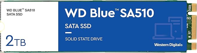 Western Digital 2TB WD Blue SA510 SATA Internal Solid State Drive SSD - SATA III 6 Gb/s, M.2 2280, Up to 560 MB/s - WDS200T3B0B