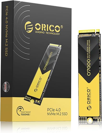 ORICO 512GB NVMe SSD PCIe 4.0- Up to 7000MB/s, M.2 SSD 2280 PCIe 4.0X4 Internal Solid State Drive SSD, Fast Heat Dissipation, Compatible with macOS Windows for Gamers and Creators-O7000 (512GB)