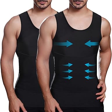Lgtfy Mens Slimming Body Shaper Vest, Gynecomastia Compression Shirts, Tummy Control Undershirts - Change in Seconds