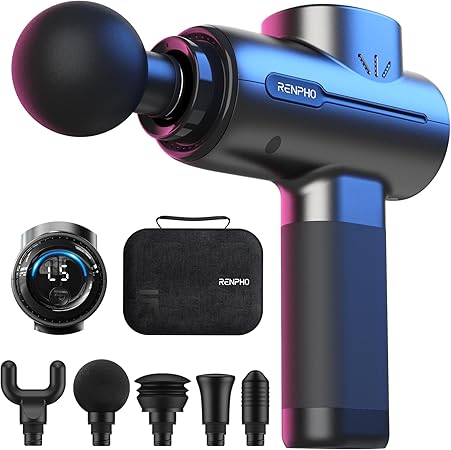 RENPHO Massage Gun Deep Tissue, FSA HSA Eligible Portable Percussion Massager for Back and Neck, Gifts for Men and Women, Handheld Device with Carry Case, Active