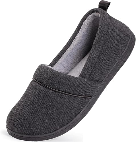 HomeTop Women's Comfy Loafer Slippers Lightweight Memory Foam Non-slip Indoor House Shoes