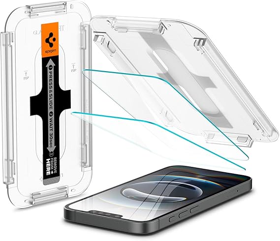 Spigen Tempered Glass Screen Protector [GlasTR EZ FIT] designed for iPhone 16e / iPhone 14 / iPhone 13 Pro/iPhone 13 [Sensor Protection - 2 Pack]