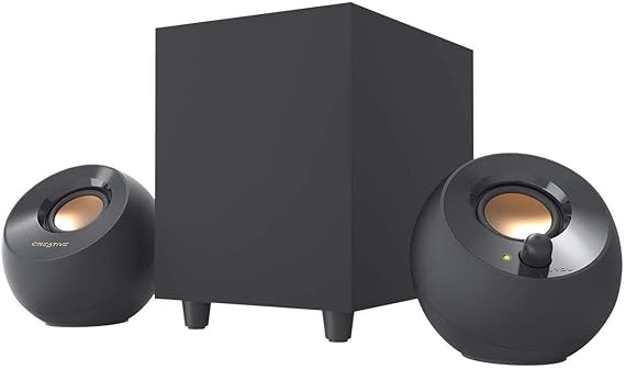 CREATIVE Pebble Plus 2.1 Subwoofer and Fur Field Driver Downconverted USB Powered Desktop Speaker with 8W Total Power for PC and Laptop with RMS (Black)
