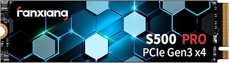 fanxiang S500 Pro 512GB NVMe SSD M.2 PCIe Gen3x4 2280 Internal Solid State Drive, SLC Cache 3D NAND TLC, Up to 3500MB/s, Compatible with Laptop and PC Desktops(Black)