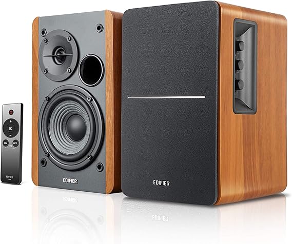 Edifier R1280Ts Powered Bookshelf Speaker - 2.0 Stereo Active Near Field Monitor - Studio Monitor Speaker - 42W RMS (Subwoofer Line Output Included) - Wooden Enclosure