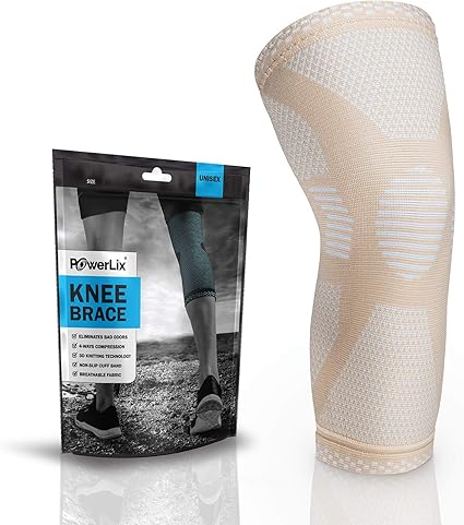 POWERLIX Leg Sleeve - Best Knee Brace for Leg Pain for Men & Women Knee Support for Running, Basketball, Volleyball, Weightlifting, Gym, Workout, Sports Please Check Sizing Chart