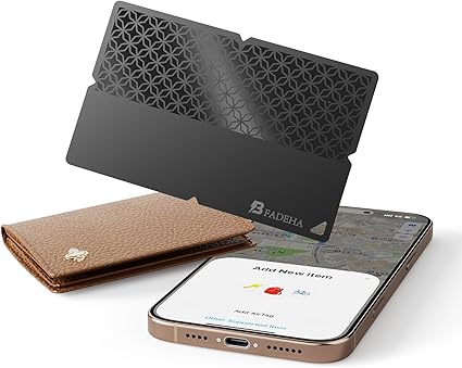 by Air Tag (2025) iOS Only Bluetooth Tracker with Apple Find My, iPhone Smart Card Wallet Finder GPS Tracker, 5-10 Years Battery, Keys Finder and Item Locator for Keys, Bags, Passports, 1 Pack