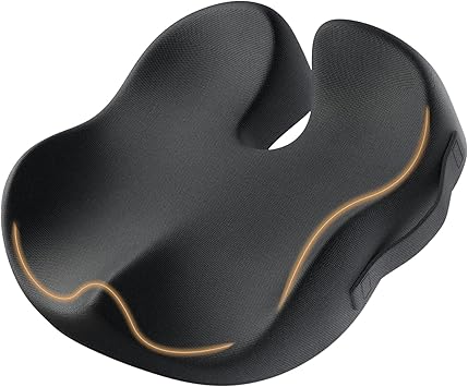 ProtoArc Seat Cushion for Tailbone Pain Relief, Office Chair Cushion, Extra Large Ergonomic Memory Foam Seat Cushion for Home, Car, Pressure Relief Pad for Hip, Coccyx, All Day Comfort - Black