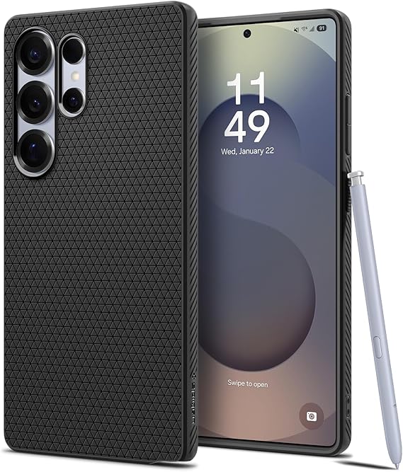 Spigen Liquid Air Designed for Galaxy S25 Ultra Case (2025) [No Magnet Ring], [Military-Grade Protection] - Matte Black
