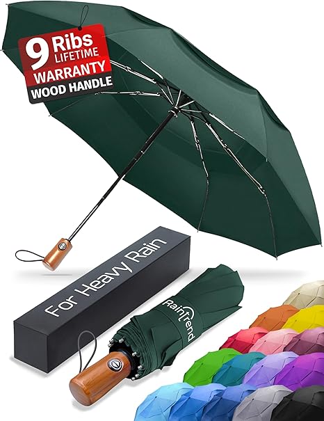 Premium Umbrellas for Rain Windproof Double Canopy Travel and Compact Umbrella with Automatic Function Umbrella for Men and Women