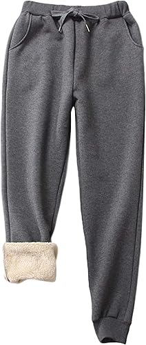 Yeokou Warm Sweatpants Womens Fleece Sherpa Lined Winter Active Running Jogger Pants