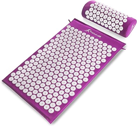 ProsourceFit Acupressure Mat and Pillow Set for Back/Neck Pain Relief and Muscle Relaxation, Pink