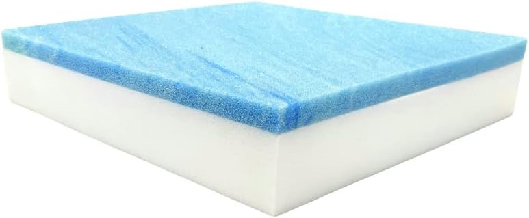 FoamRush 6" x 24" x 24" Gel Memory Foam Upholstery Square Cushion Medium Firm (Chair & Wheelchair Seat Cushion Replacement, Square Foam Dining Chairs, Couch, Sofa, Rubber Padding)