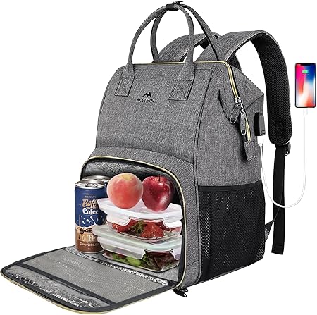 MATEIN Lunch Backpack, Insulated Cooler Backpack Lunch Box Laptop Backpack with USB Port for Women Men, Water Resistant Leak Proof Lunch Bag Nurses Gifts for Women Work Picnic Fits 15.6 Inch Laptop