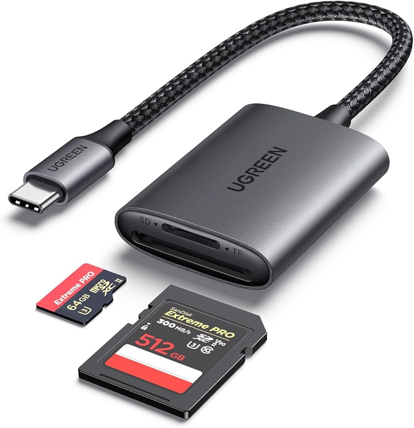 UGREEN USB C SD 4.0 Card Reader, UHS-II Micro SD Card Reader Memory Card Reader Fast for SD Micro SD SDXC SDHC UHS-II & UHS-I Cards for iPhone 16/15 Pro Max MacBook Laptop Tablet Smartphone Android