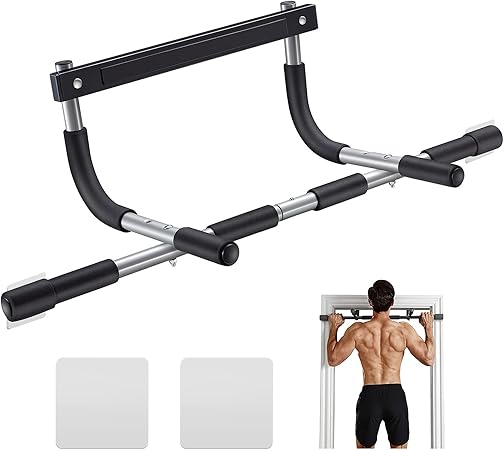 Ally Peaks Pull Up Bar for Doorway | Thickened Steel Max Limit 440 lbs Upper Body Fitness Workout Bar| Multi-Grip Strength for Doorway | Indoor Chin-Up Bar Fitness Trainer for Home Gym Portable