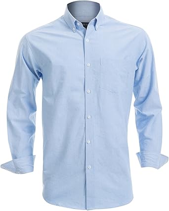 Double Pump Mens Button Down Shirts Cotton Long Sleeve Shirts Regular Fit