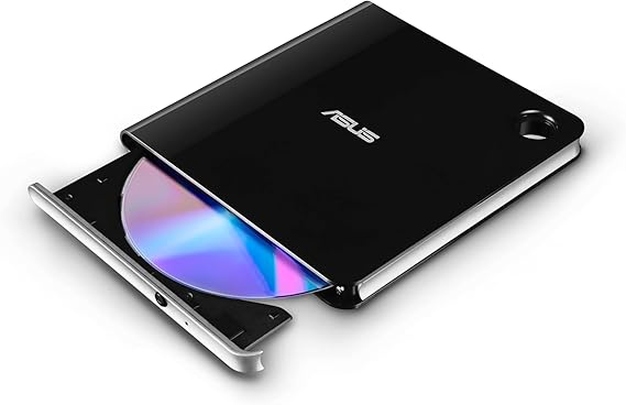 ASUS SBW-06D5H-U BDXL External Ultra Slim Blu-ray and MDisc Burner USB 3.1 USB-C 2 Cables Black