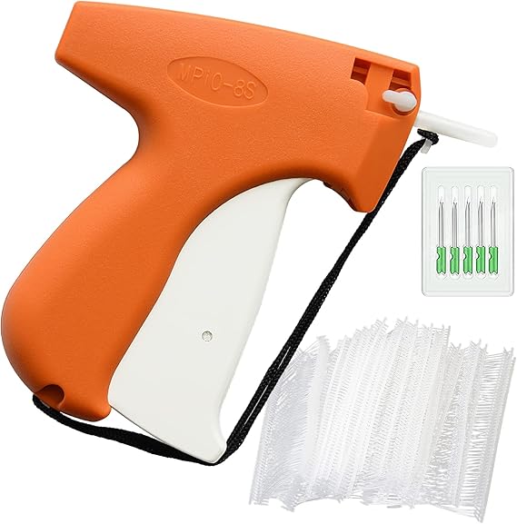 1606 Pieces Clothing Tagging Gun Kit for Clothes Labeler, Garment Price Tag Attacher Gun with 6 Steel Needles and 1600 1-in Barbs Fasteners for Fine Tagging Applications (Not Mini Stitch)