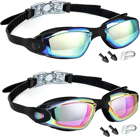 Swim Goggles, 2 Pack Swimming Goggles Anti Fog No Leaking For Adult Women Men Youth