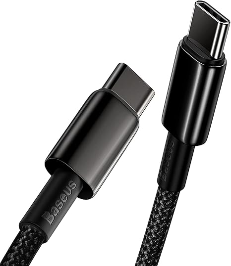 Baseus USB C Cable, 100W PD 5A QC 4.0 Fast Charging USBC to USBC Cable, Zinc Alloy Nylon Braided USB Type C Charger Cable for iPhone 16 15 Pro Plus Pro Max, MacBook, iPad Pro/Mini, Samsung S23/S22