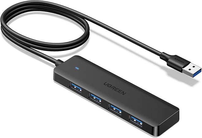 UGREEN USB 3.0 Hub, 4 Ports USB A Splitter Ultra-Slim USB Expander for Mouse, Keyboard, Flash Drive, U Disk, Printer Compatible with Laptop, Desktop PC, Xbox, PS5, and More, 3.3ft