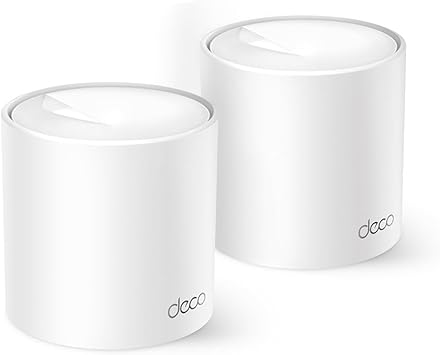 TP-Link Deco X1500(2 Pack)-AX1500 Whole Home Mesh Wi-Fi 6 System coverage up to 600 m², 3X GigabIt Ports per Unit, Band 160MHz Channel, ODFMA, 1024QAM, Colour White