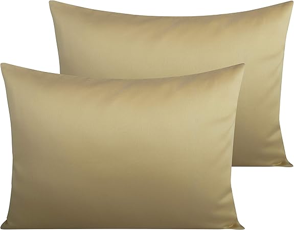 NTBAY Egyptian Cotton Toddler Pillowcases - Set of 2 - Travel Pillow Cases - 500 Thread Count Cotton 13x18 Pillow Covers - Envelope Closure Nursery Pillowcases, 13x18 Inches, Khaki