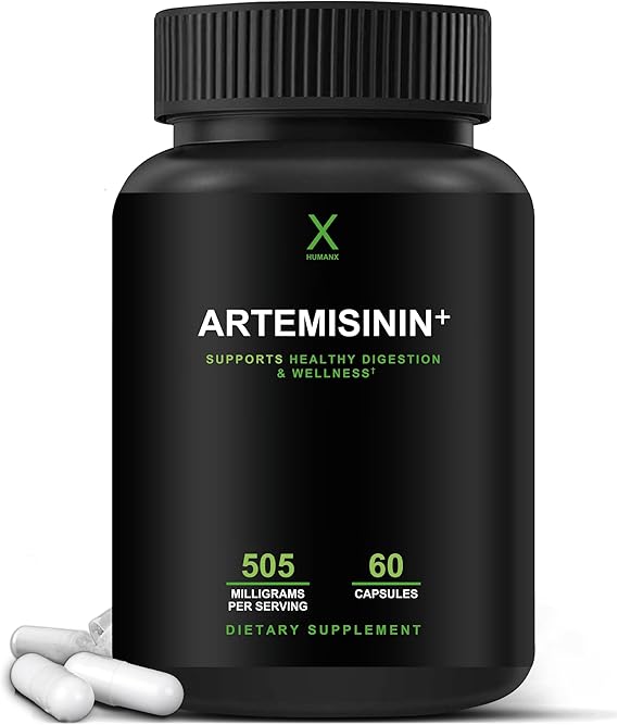 HUMANX Artemisinin 505 mg - Supports Healthy Aging, Digestion, and Immunity - USA Third Party Tested - Vegan, Non-GMO - Artemisia Annua Supplement - Sweet Wormwood Extract - Easy to Swallow Capsules