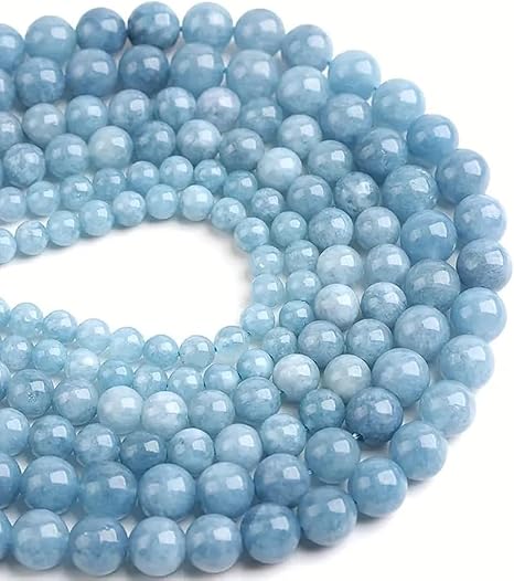 Zenkeeper About 180 Pcs Aquamarine Beads for Jewelry Making 4 MM Aquamarine Gemstones Loose Stone Beads
