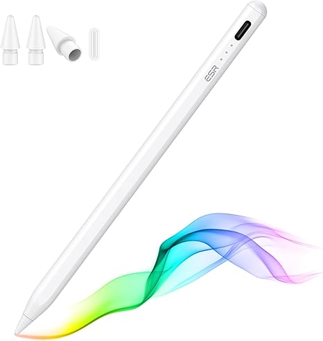 ESR Stylus Pen for iPad 9th/10th Generation, iPad Pencil with Tilt Sensitivity, Palm Rejection, iPad Pencil Stylus Compatible with 2018-2022 iPad Pro 12.9/11 Inch, iPad Air 5/4, iPad Mini 6/5, White