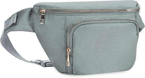 sportsnew Fanny Packs for Women,Large Waist Pack with Extra Extension Belt,Fashion Crossbody Belt Bags for Travel Walking Running Hiking Grey