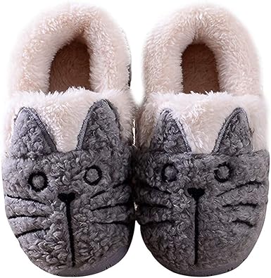 GaraTia Women/Kids Family Cute Cat Warm House Slippers Booties