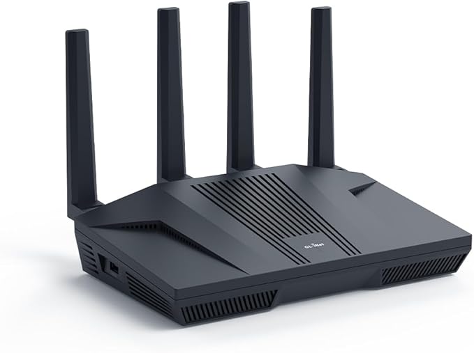 GL.iNet GL-MT6000(Flint 2) WiFi 6 Router with Wide Coverage, High-Speed Gaming Router, 2 x 2.5G Multi-Gig Ports 4 x 1G Ethernet Ports, Mass Device Connectivity, Rapid OpenVpn & WireGuard, 802.11ax