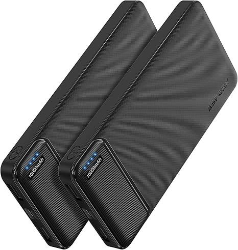 AsperX 2-Pack 10000mAh USB C Output Portable Charger Power Bank Fast Charging, Portable Phone Charger External Battery Pack for iPhone, Samsung, Google LG and Heated Vest
