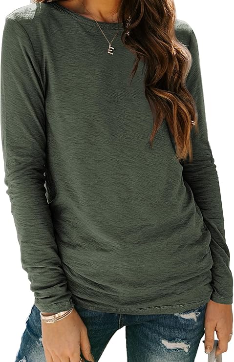 AUTOMET Spring Tops Womens Long Sleeve Shirts Workout Plus Size Tees Fall Outfits Clothes 2025