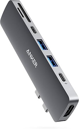 Anker USB C Hub for MacBook, 7-in-2 USB C to C Adapter, Compatible with Thunderbolt 3 Port, 100W Power Delivery, 4K HDMI, USB C and 2 USB A Data Ports, SD and microSD Card Reader